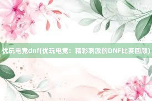 优玩电竞dnf(优玩电竞：精彩刺激的DNF比赛回顾)