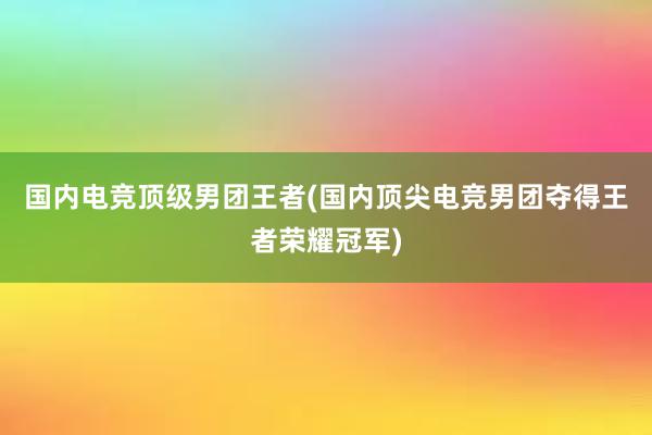 国内电竞顶级男团王者(国内顶尖电竞男团夺得王者荣耀冠军)