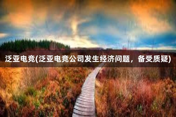 泛亚电竞(泛亚电竞公司发生经济问题，备受质疑)