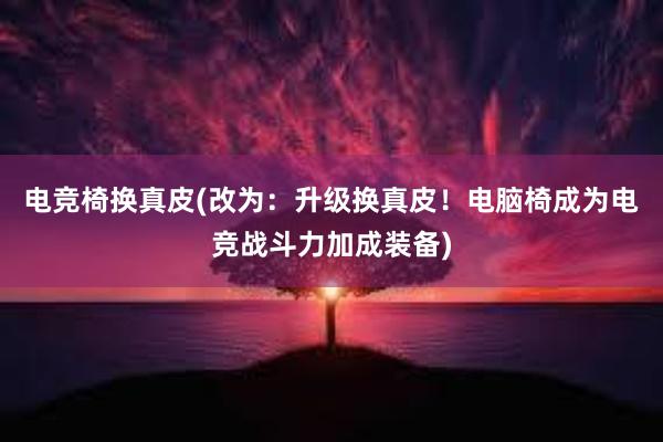 电竞椅换真皮(改为：升级换真皮！电脑椅成为电竞战斗力加成装备)