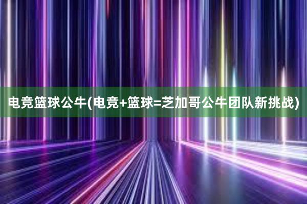 电竞篮球公牛(电竞+篮球=芝加哥公牛团队新挑战)