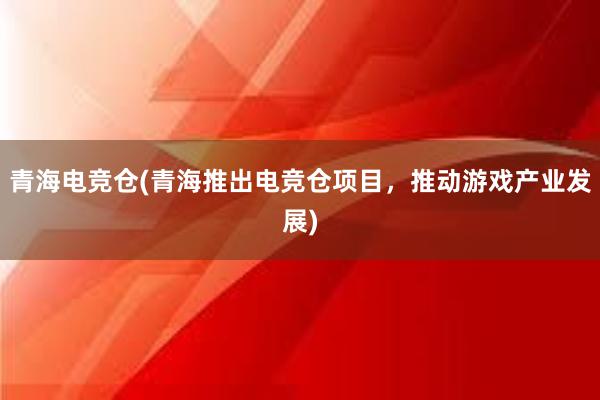 青海电竞仓(青海推出电竞仓项目，推动游戏产业发展)