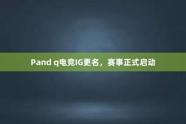 Pand q电竞IG更名，赛事正式启动