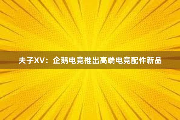 夫子XV：企鹅电竞推出高端电竞配件新品