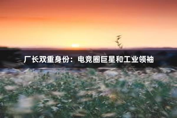 厂长双重身份：电竞圈巨星和工业领袖