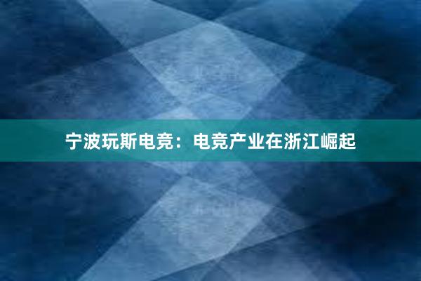 宁波玩斯电竞：电竞产业在浙江崛起