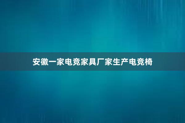 安徽一家电竞家具厂家生产电竞椅