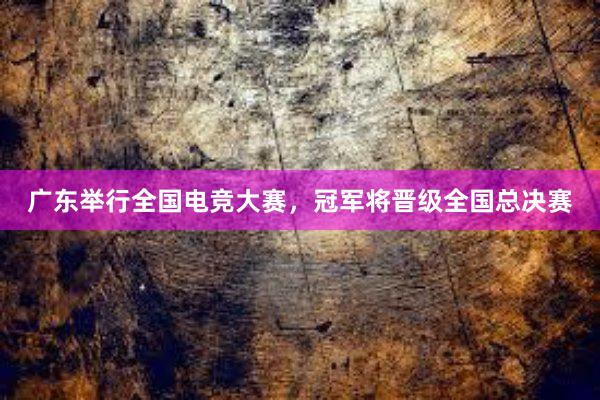 广东举行全国电竞大赛，冠军将晋级全国总决赛