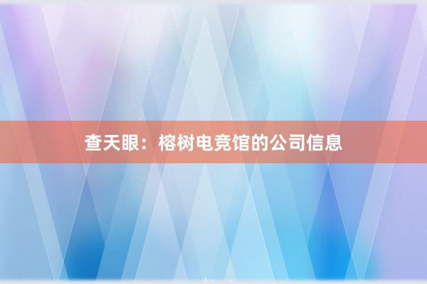 查天眼：榕树电竞馆的公司信息