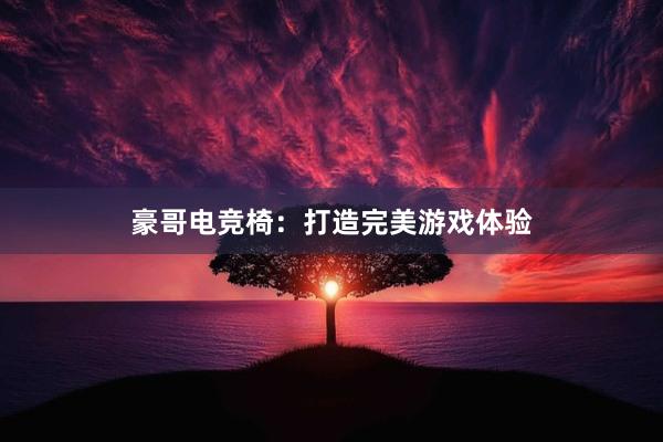 豪哥电竞椅：打造完美游戏体验