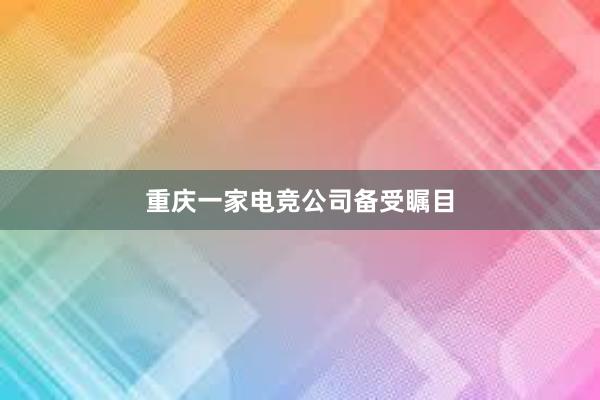 重庆一家电竞公司备受瞩目